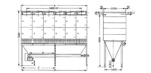  LYC型旁插脈衝噴吹扁袋式除塵器