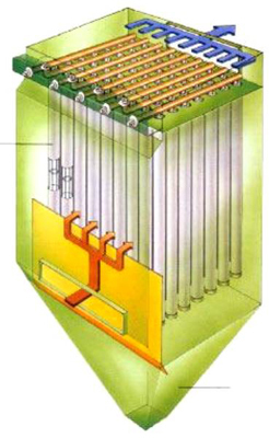燃煤鍋爐布袋除塵器結構圖 燃煤鍋爐布(bù)袋除塵器結構圖